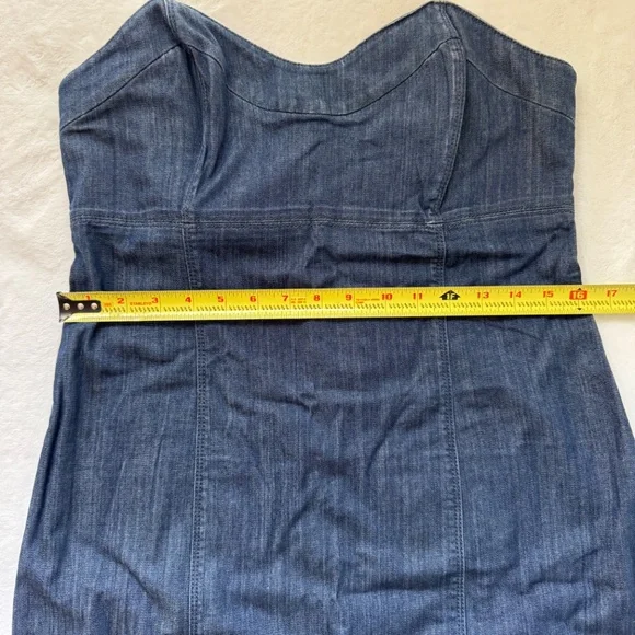 Juicy Couture Denim Strapless Dress Vintage Size XL - Picture 11 of 12
